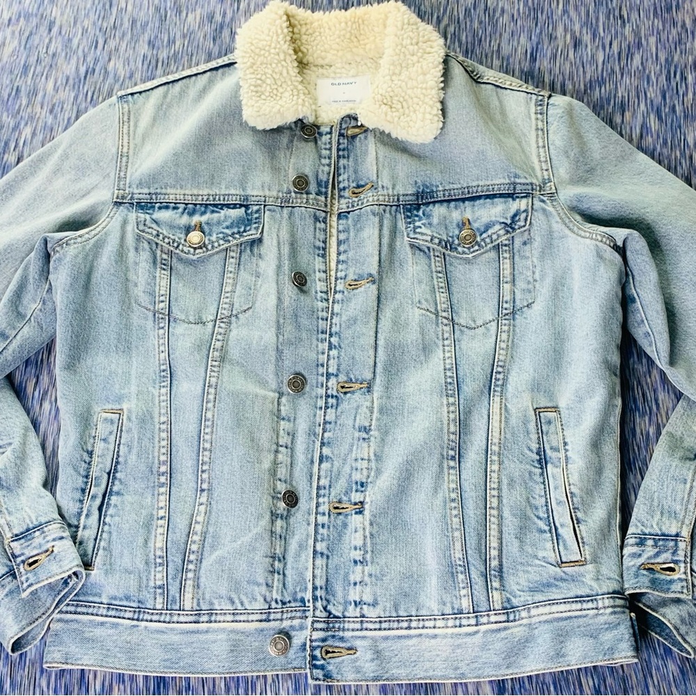 H&M Denim Jacket with Fur Interior